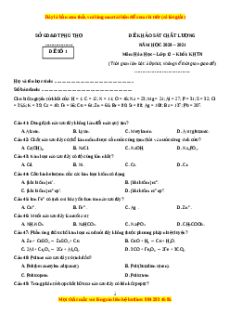 Đề thi thử Hóa Học Sở Phú Thọ lần 1 năm 2021