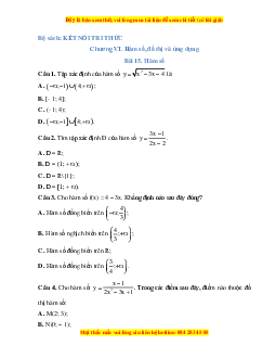 Bài tập trắc nghiệm Toán 10 Kì 2 Kết nối tri thức (có đáp án)