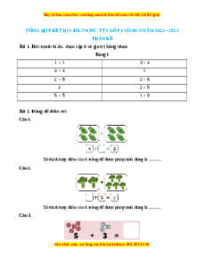 Đề thi Violympic Toán lớp 1 Vòng 5 có lời giải