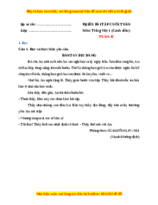 Bài tập cuối tuần Tiếng việt lớp 1 Tuần 35 Cánh diều (có lời giải)