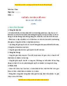 Giáo án Dãy số liệu Toán 4 Chân trời sáng tạo