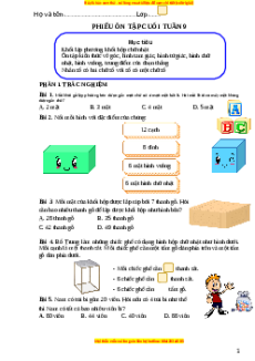 Bài tập cuối tuần Toán lớp 3 Tuần 9 Kết nối tri thức (Phiên bản 2)