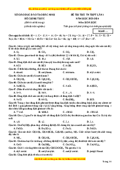 Đề thi thử tốt nghiệp Hóa học Sở GDĐT Bắc Ninh lần 3 năm 2024