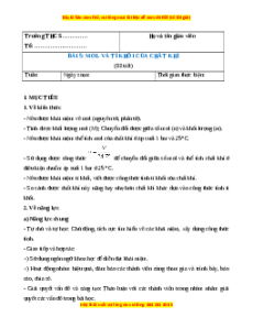 Giáo án Mol và tỉ khối của chất khí Hóa học 8 Chân trời sáng tạo