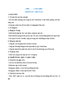 Giáo án Xuân Diệu Ngữ Văn 12 Chân trời sáng tạo