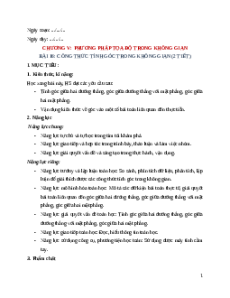 Giáo án Công thức tính góc trong không gian Toán 12 Kết nối tri thức