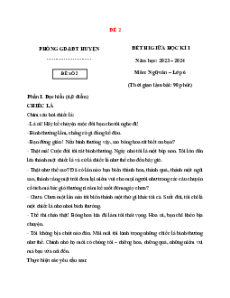 Đề thi giữa kì 1 Ngữ văn 6 Kết nối tri thức (đề 2)