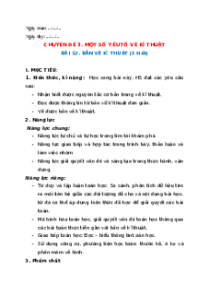Giáo án chuyên đề Bản vẽ kĩ thuật Toán 11 Kết nối tri thức