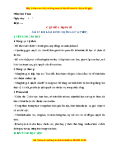 Giáo án Em làm được những gì Toán lớp 4 Chân trời sáng tạo
