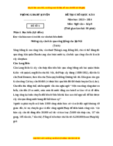 Đề thi cuối kì 2 Ngữ văn 8 Chân trời sáng tạo (Đề 5)