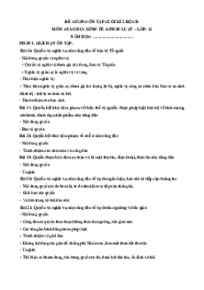 Đề cương ôn tập cuối học kì 2 Kinh tế pháp luật 11 Cánh diều