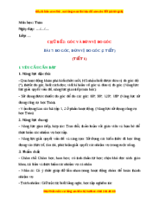 Giáo án Toán 4 Đo góc, đơn vị đo góc Kết nối tri thức