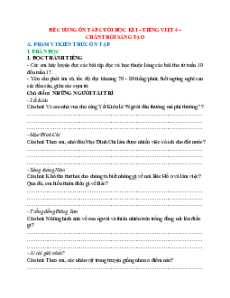 Đề cương ôn tập Cuối kì 1 Tiếng Việt lớp 4 Chân trời sáng tạo