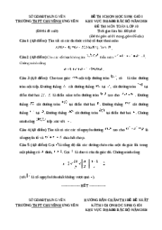 Đề thi HSG Toán 10 Trường THPT Chuyên Hưng Yên