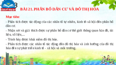Giáo án Powerpoint Bài 21 Địa lí 10 Chân trời sáng tạo: Phân bố dân cư và đô thị hóa