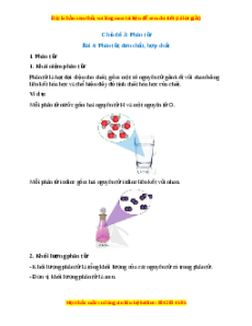 Lý thuyết Phân tử, đơn chất, hợp chất KHTN 7 Cánh diều