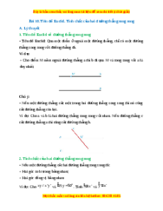 Lý thuyết Bài 10: Tiên đề Euclid. Tính chất của hai đường thẳng song song