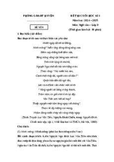 Đề thi Cuối kì 1 Ngữ văn 9 Kết nối tri thức 2024 (Đề 9)