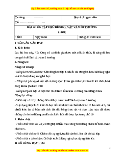 Giáo án Bài 32 Khoa học lớp 4 (Chân trời sáng tạo): Ôn tập chủ đề Sinh vật và môi trường