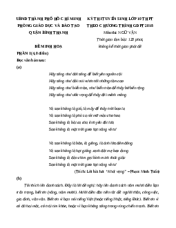 Đề minh họa thi vào lớp 10 Ngữ văn 2025 - Phòng GD Bình Thạnh