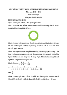 Đề thi vào lớp 6 Toán trường Ngôi sao Hà Nội các năm