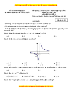 Đề thi thử Toán Sở vĩnh Phúc năm 2021