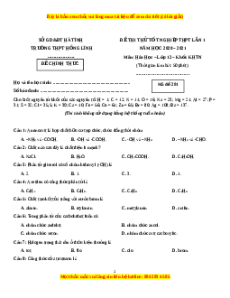 Đề thi thử Hóa Học trường Hồng Lĩnh năm 2021