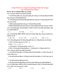 Trắc nghiệm Toán 11 Cánh diều Chương 8 (có đúng sai, trả lời ngắn)