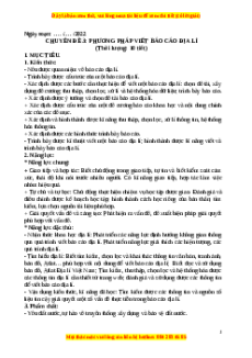 Giáo án chuyên đề 3 Phương pháo viết báo cáo Địa lí 10 Cánh diều