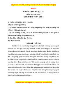 Đề thi cuối kì 1 Tiếng Việt lớp 4 Chân trời sáng tạo (đề 6)