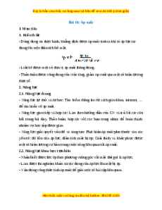Giáo án Áp suất Vật lí 8 Cánh diều