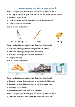 Trắc nghiệm KHTN 6 Kết nối tri thức phần Hóa (có đúng sai)