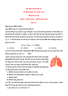 15+ Đề thi ĐGNL ĐHQG Hà Nội HSA môn Hóa học (có lời giải)