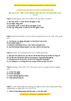 Trắc nghiệm Bài 31 Lịch sử 9: Việt Nam trong những năm đầu đại thắng mùa xuan 1975