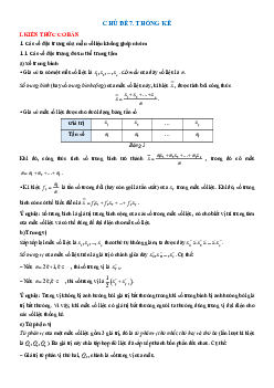 Chuyên đề Thống kê (Ôn thi Tốt nghiệp Toán 2025)