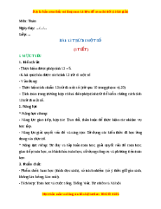 Giáo án 13 trừ đi một số Toán 2 Chân trời sáng tạo