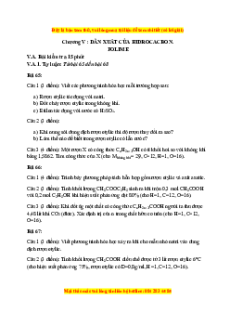 Đề kiểm tra Chương 5: Dẫn xuất của hidrocacbon. Polime Hóa học 9