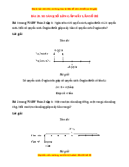 VBT Toán lớp 3 Bài 39 (Cánh diều): So sánh số lớn gấp mấy lần số bé