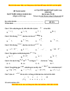 Đề Tốt nghiệp Toán 2024 theo đề tham khảo (Đề 5)