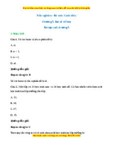 Trắc nghiệm Tổng hợp chương 5 Toán 10 Cánh diều