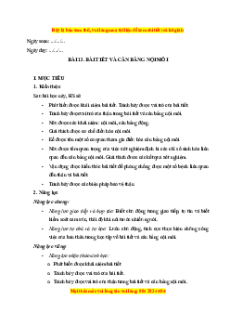 Giáo án Bài tiết và cân bằng nội môi Sinh học 11 Chân trời sáng tạo