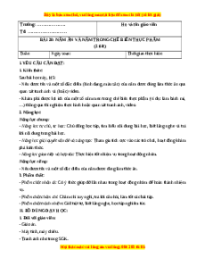Giáo án Bài 20 Khoa học lớp 4 (Kết nối tri thức): Nấm ăn và nấm trong chế biến thực phẩm