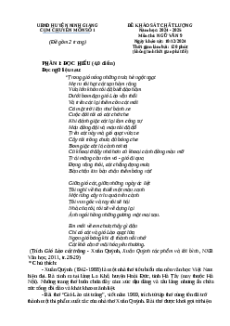 Đề thi thử vào 10 Ngữ Văn năm 2025 Phòng GD&ĐT Huyện Ninh Giang