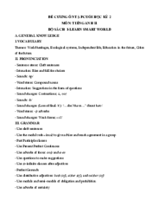 Đề cương ôn tập Cuối kì 2 Tiếng Anh 11 Ilearn Smart world