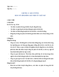Giáo án Bài 8 Vật Lí 12 Kết nối tri thức (2025): Mô hình động học phân tử chất khí