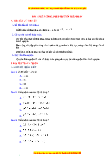 Chuyên đề Phép cộng, phép trừ số thập phân Toán 6 Cánh diều