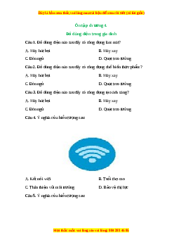 Trắc nghiệm Ôn tập chương 4: Đồ dùng điện trong gia đình Công nghệ 6 Kết nối tri thức