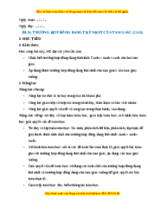 Giáo án Trường hợp đồng dạng thứ nhất của tam giác Toán 8 Cánh diều