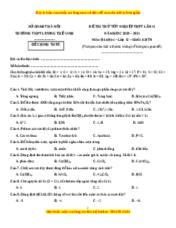 Đề thi thử Hóa Học trường Lương Thế Vinh năm 2021