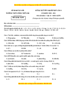 Đề thi thử Hóa Học trường Lương Thế Vinh năm 2021